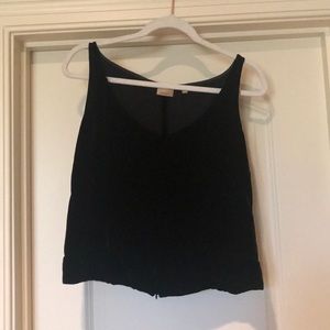 Black velvet tank top